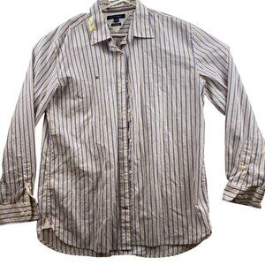 Tommy Hilfiger Men's Shirt XL Striped Long Sleeve Button-Up Classic Fit Preppy